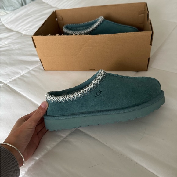 UGG Teal Slip-On Shearling-Lined Women's Slippers - Picture 2 of 7